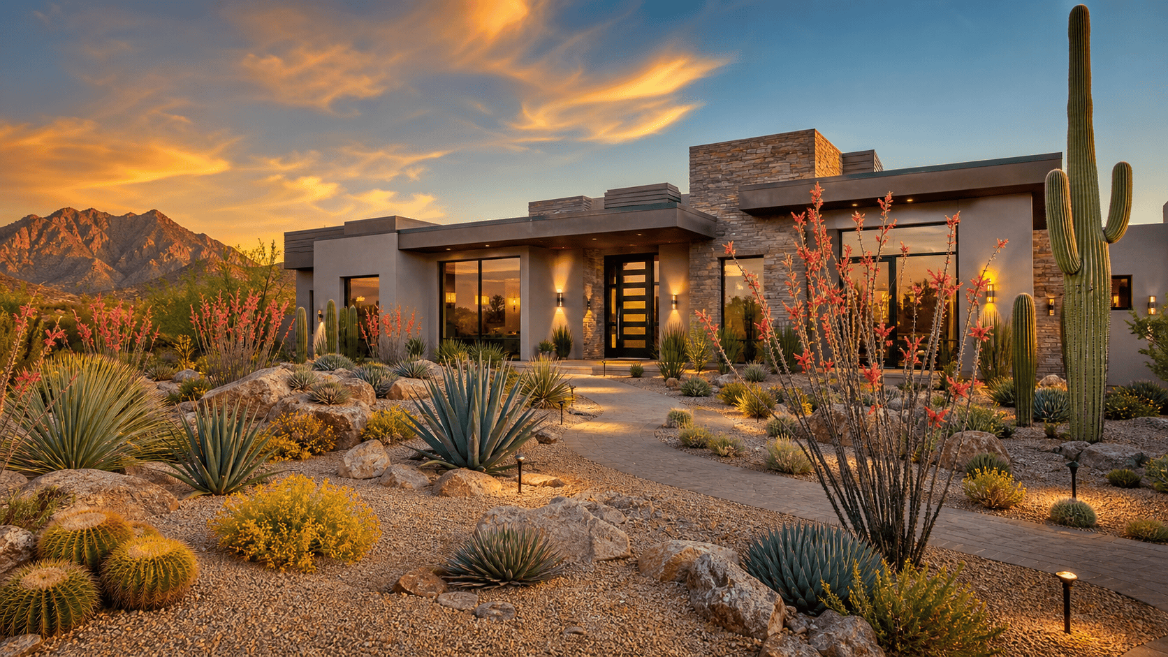 Scottsdale home with zeriscape landscaping
